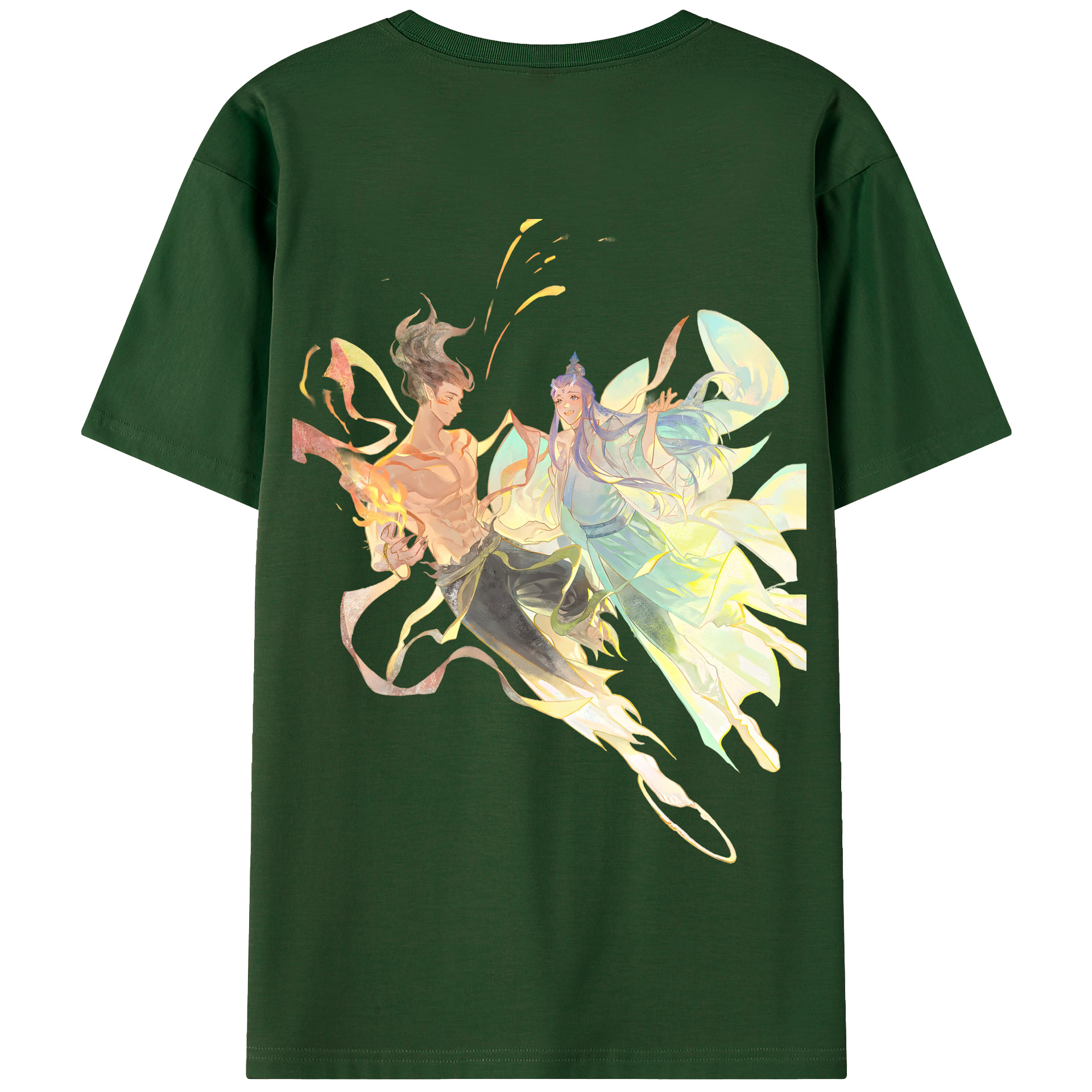 （画像用） Ne Zha 2 ナタ 魔童の大暴れ 綿100％半袖Tシャツ（背面プリント）